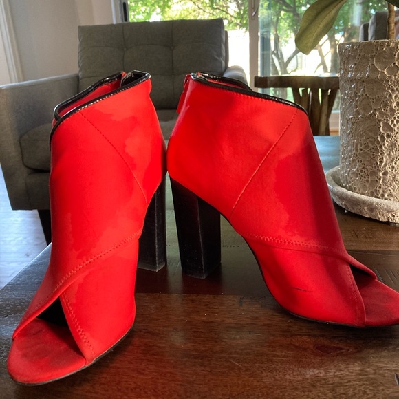 Aldo Red/Orange block heels - Picture 4 of 4